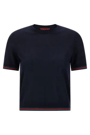 Кашемірова футболка синя GUCCI 820687XKELW4027