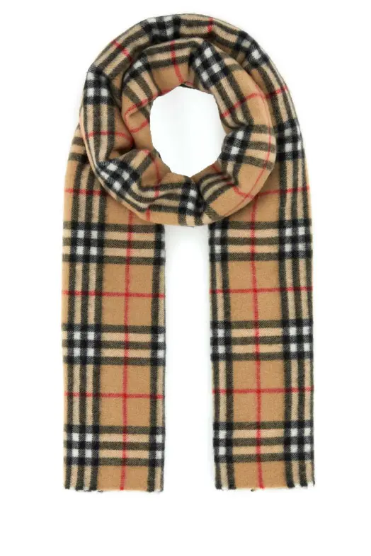 マフラー・ストール Burberry Check Cashmere Happy Scarf 8079995 ARCHIVE BEIGE Check Cashmere Happy Scarf in Archive beige | Burberry® Official