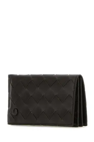 カードケース・名刺入れ BOTTEGA VENETA DARK BROWN NAPPA LEATHER CARD HOLDER Bottega Veneta Dark Burgundy Intrecciato Leather Zip Card