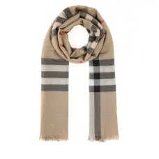 マフラー・ストール Burberry FW25 Embroidered wool blend scarf (8078780 A1222) BURBERRY EMBROIDERED WOOL BLEND SCARF (Burberry/マフラー