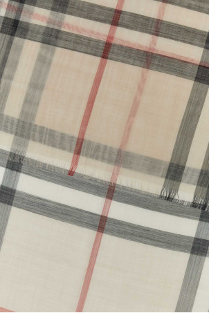 スカーフ Burberry Embroidered wool blend foulard (8078779 A7026) Burberry Embroidered wool blend foulard - Checked | Wanan Luxury