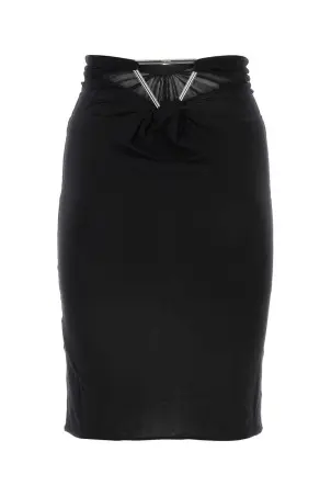 ミニスカート MiuMiu Black stretch wool mini skirt (MG2132SOOO1378 F0002) Black stretch wool mini skirt Black MIU MIU (MG2132SOOO1378)