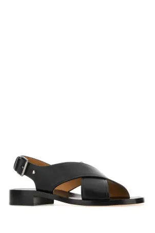 サンダル・ミュール GIVENCHY Black leather Stitch sandals (BE308JE20X 001) Black leather Stitch sandals GIVENCHY (BE308JE20X)