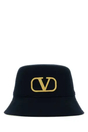 ハット VALENTINO MIDNIGHT BLUE FELT BUCKET HAT Valentino Midnight blue felt bucket hat | gebnegozionline