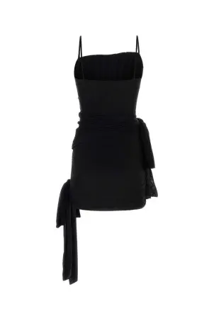 ワンピース Blumarine FW25 Black cady mini dress (2A684A N0990) Cady Dress With Rhinestone Embroidery | Blumarine