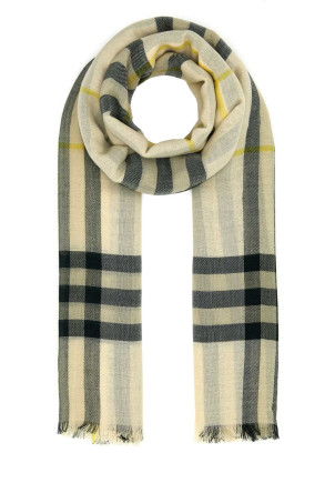 【送料&関税込】Burberry Embroidered Wool Blend Scarf BURBERRY Fringed checked wool and silk-blend scarf | NET-A