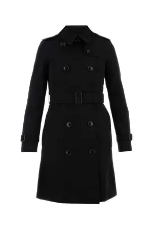 トレンチコート BURBERRY Women Trench Coats 8079409 BLACK Black gabardine trench coat Black BURBERRY (8079409)