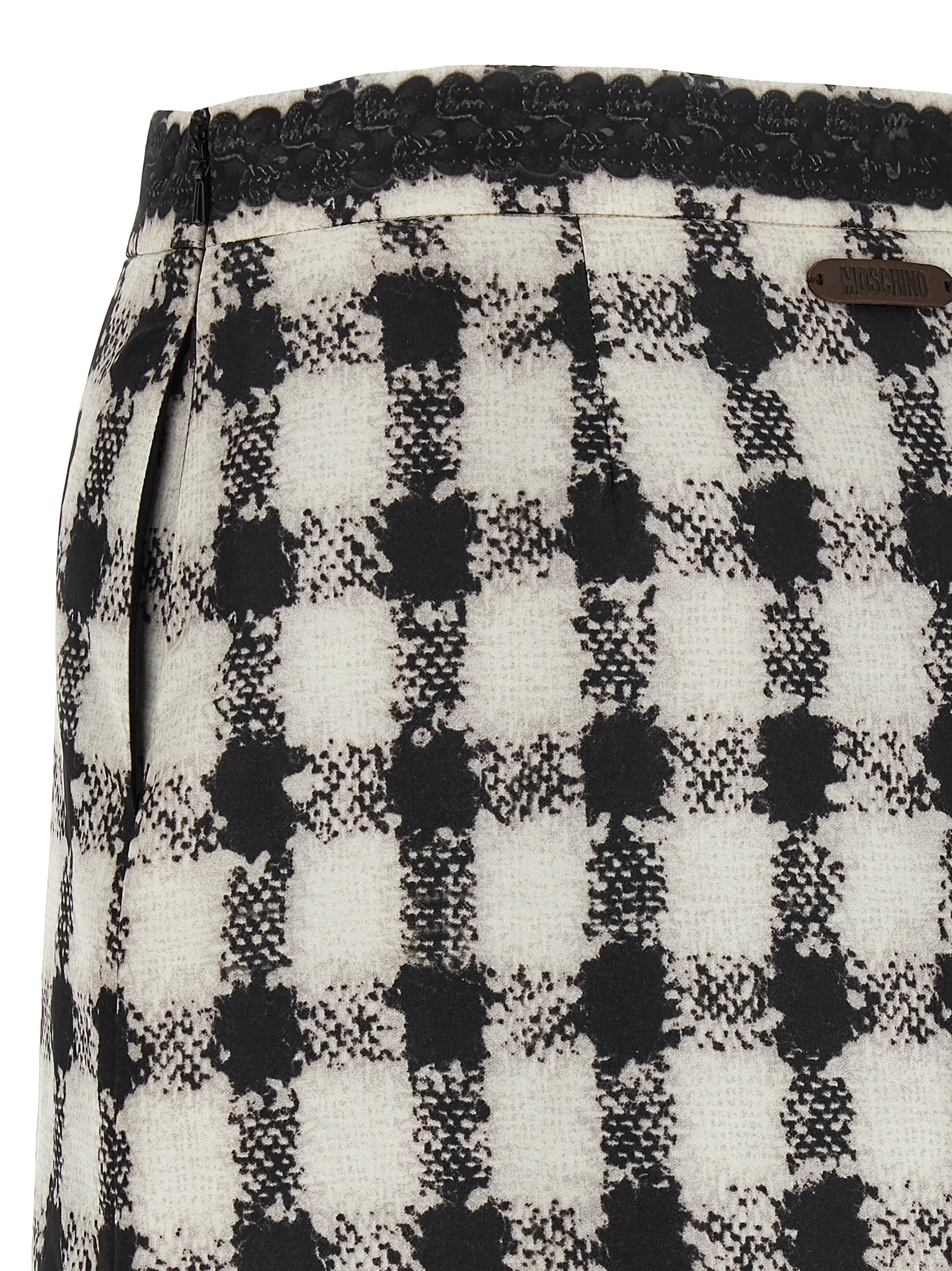 【関税&送料込み】Moschino 'Texture' Print Mini Skirt Texture' print mini skirt Black-grey
