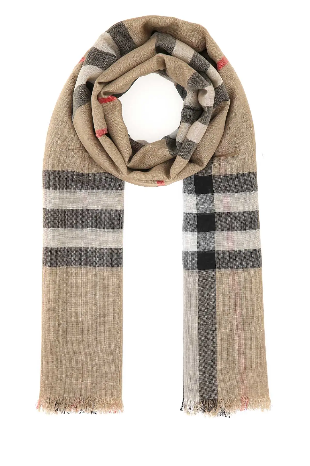 Embroidered wool blend foulard Multicolor BURBERRY (8078779)