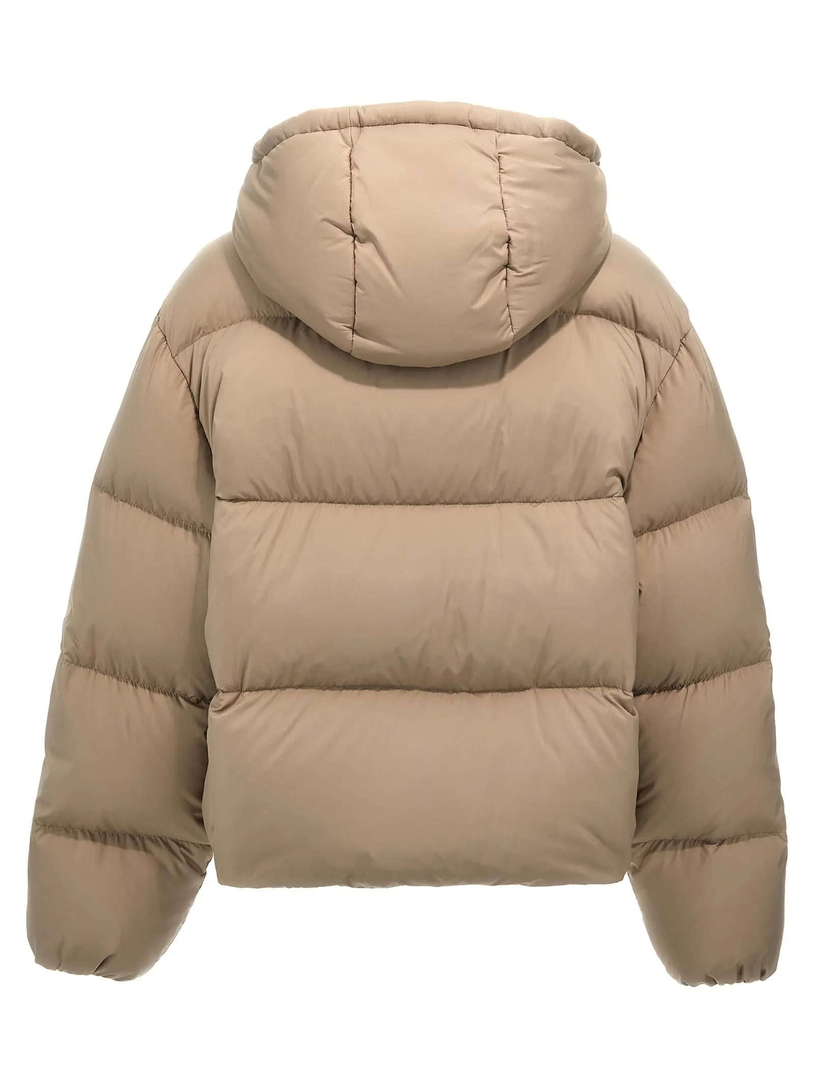 Logo down jacket Beige