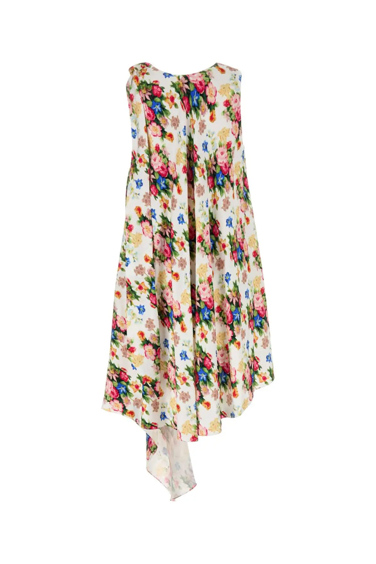 ワンピース LOEWE FW24 Printed silk dress (S540Y09XQR MULSOFPIN) Loewe Asymmetrical silk floral print dress | TheDoubleF