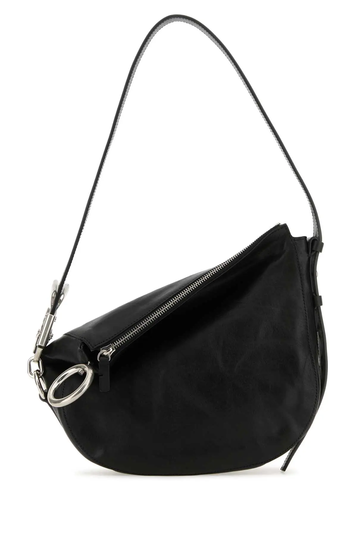 Black leather Knight small shoulder bag Black BURBERRY (8082396)