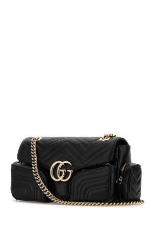 Black leather small GG Marmont shoulder bag Black GUCCI (795228AADPJ) Black leather small GG Marmont shoulder bag Black GUCCI (795228AADPJ)