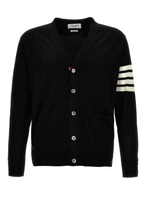 Кардиган из мериносовой шерсти Черный THOM BROWNE MKC002AY1014001 Кардиган из мериносовой шерсти Черный THOM BROWNE MKC002AY1014001