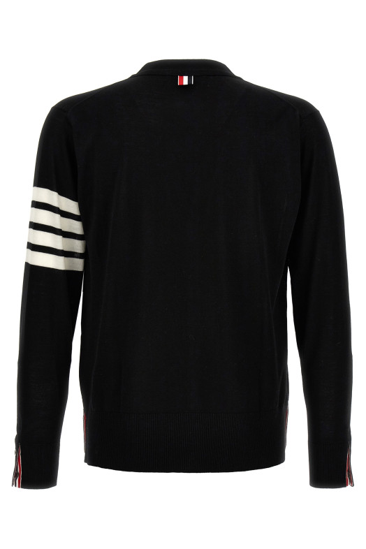 Кардиган з мериносової вовни Чорний THOM BROWNE MKC002AY1014001 Кардиган з мериносової вовни Чорний THOM BROWNE MKC002AY1014001