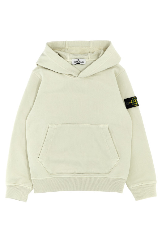 Бежева толстовка з нашивкою з логотипом STONE ISLAND JUNIOR 811661620V0097 Бежева толстовка з нашивкою з логотипом STONE ISLAND JUNIOR 811661620V0097
