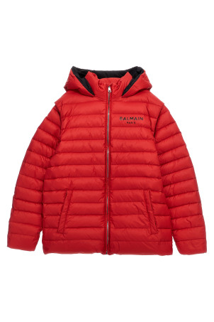 Довгий пуховик з логотипом Червоний BALMAIN KIDS BV2P37N0014414 Довгий пуховик з логотипом Червоний BALMAIN KIDS BV2P37N0014414