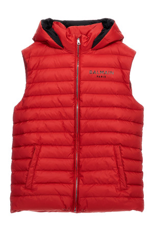 Довгий пуховик з логотипом Червоний BALMAIN KIDS BV2P37N0014414 Довгий пуховик з логотипом Червоний BALMAIN KIDS BV2P37N0014414