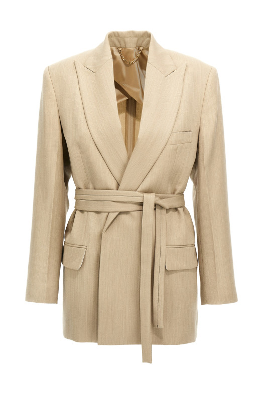 Поясний піджак Бежевий VICTORIA BECKHAM 1125WJK006092AALMOND Поясний піджак Бежевий VICTORIA BECKHAM 1125WJK006092AALMOND