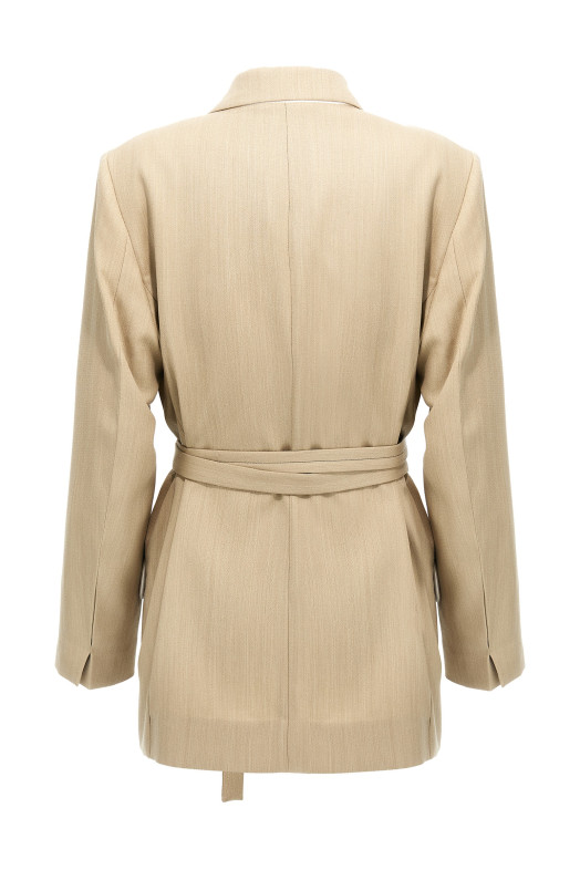 Поясний піджак Бежевий VICTORIA BECKHAM 1125WJK006092AALMOND Поясний піджак Бежевий VICTORIA BECKHAM 1125WJK006092AALMOND