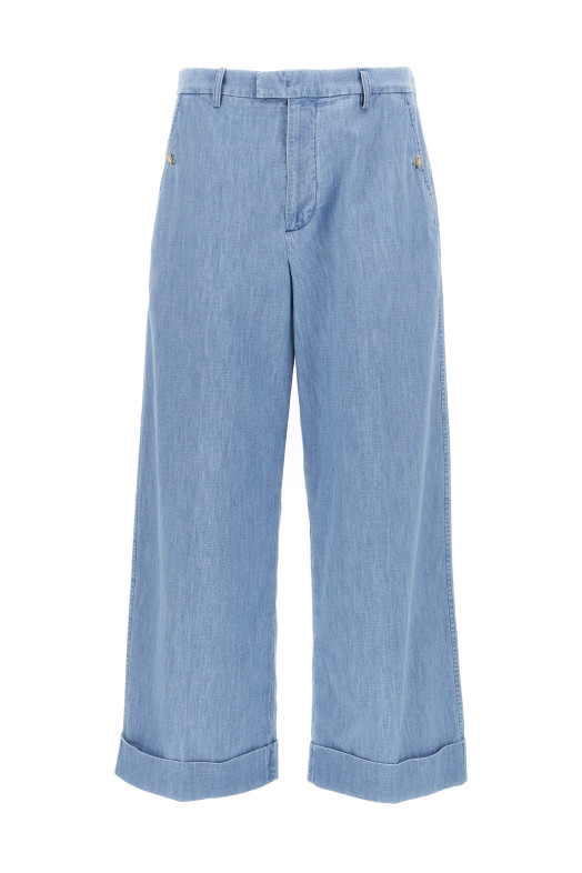 Джинси з підворотом Valentino Garavani Сині V3DD03UALM508 Джинси з підворотом Valentino Garavani Сині V3DD03UALM508