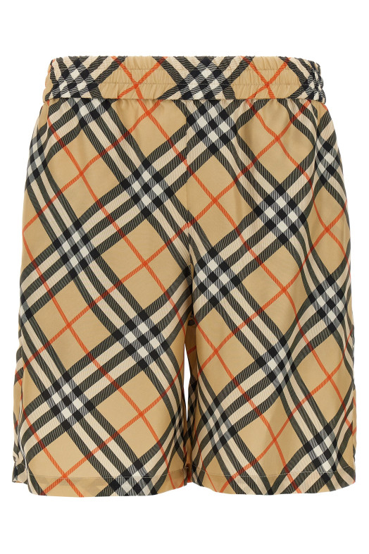 Шорты-бермуды из шелка в клетку Бежевый BURBERRY 8091199SANDIPCHECK Шорты-бермуды из шелка в клетку Бежевый BURBERRY 8091199SANDIPCHECK