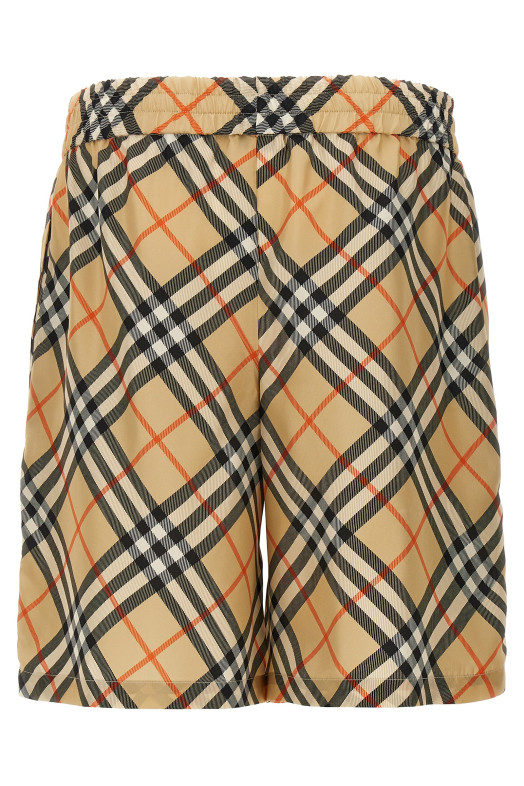 Шорты-бермуды из шелка в клетку Бежевый BURBERRY 8091199SANDIPCHECK Шорты-бермуды из шелка в клетку Бежевый BURBERRY 8091199SANDIPCHECK