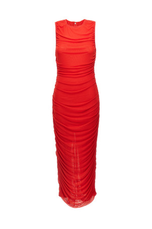 Mesh midi dress Red Mesh midi dress Red