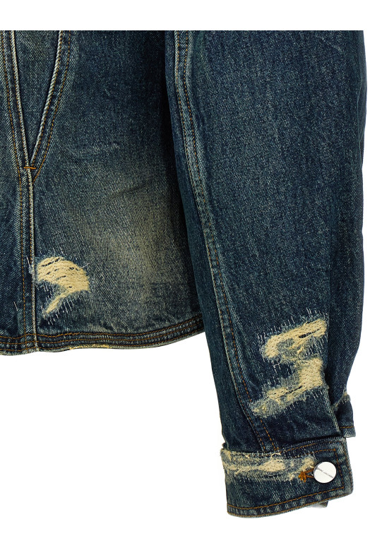 Куртка MARC JACOBS 'The Rip And Repair Fluted Denim Jacket' синяя 2F4RJC002D15491 Куртка MARC JACOBS 'The Rip And Repair Fluted Denim Jacket' синяя 2F4RJC002D15491