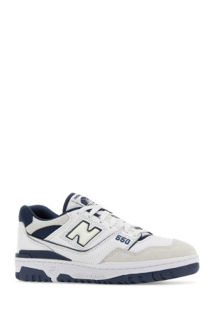 Двухцветные кожаные и тканевые кроссовки 550 NEW BALANCE (BB550STG) Двухцветные кожаные и тканевые кроссовки 550 NEW BALANCE (BB550STG)