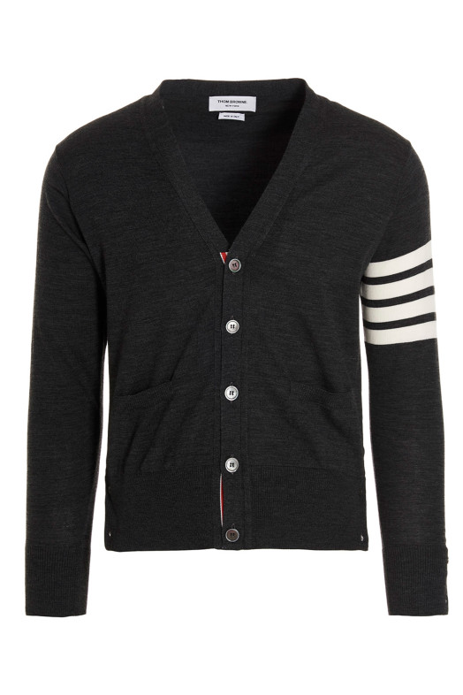 Кардиган з мериносової вовни Сірий THOM BROWNE MKC002AY1014022 Кардиган з мериносової вовни Сірий THOM BROWNE MKC002AY1014022