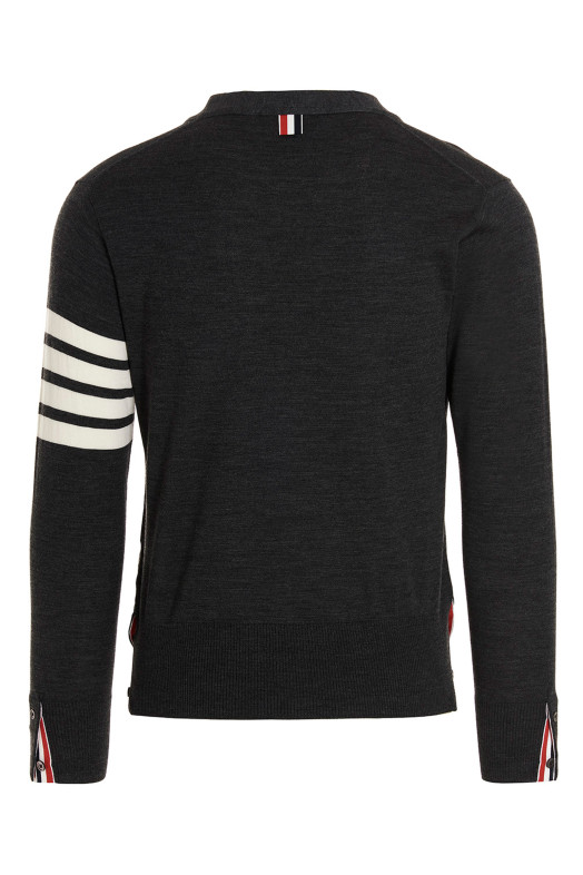 Кардиган з мериносової вовни Сірий THOM BROWNE MKC002AY1014022 Кардиган з мериносової вовни Сірий THOM BROWNE MKC002AY1014022