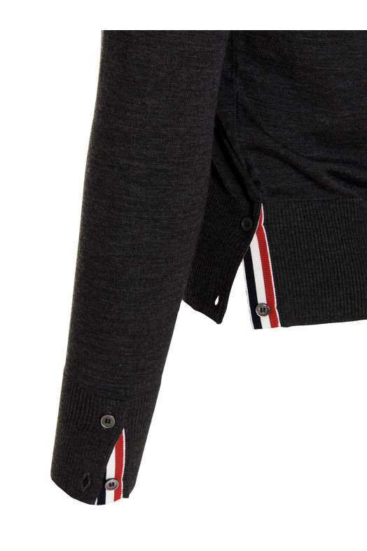 Кардиган з мериносової вовни Сірий THOM BROWNE MKC002AY1014022 Кардиган з мериносової вовни Сірий THOM BROWNE MKC002AY1014022