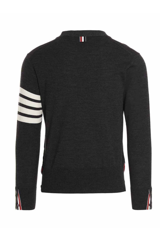 Кардиган з мериносової вовни Сірий THOM BROWNE MKC002AY1014022 Кардиган з мериносової вовни Сірий THOM BROWNE MKC002AY1014022