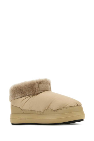 Beige fabric ankle boots CHLOE (CHC25S07EPK) Beige fabric ankle boots CHLOE (CHC25S07EPK)