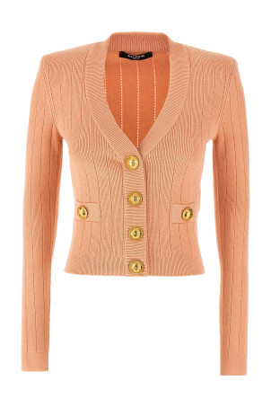 Розовый кардиган BALMAIN 'Chiocciola' DF1KL007KB070LB Розовый кардиган BALMAIN 'Chiocciola' DF1KL007KB070LB