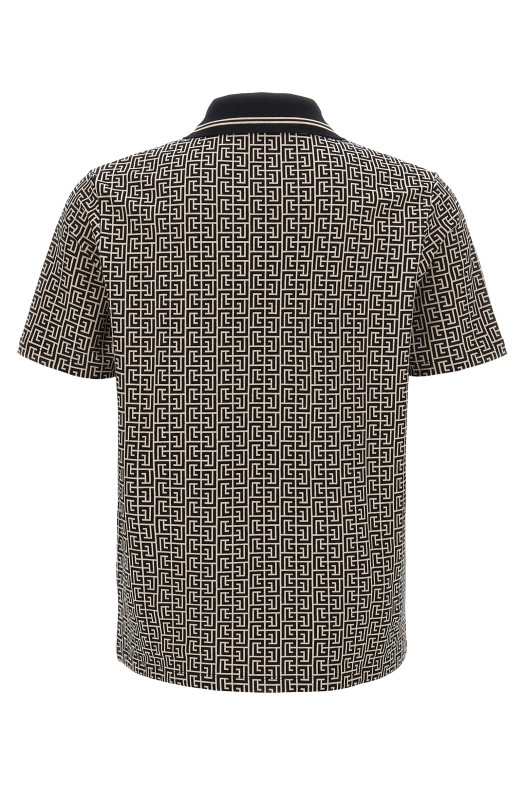 Поло BALMAIN 'PB' чорно-сіре EH1GC027BC90GFE Поло BALMAIN 'PB' чорно-сіре EH1GC027BC90GFE