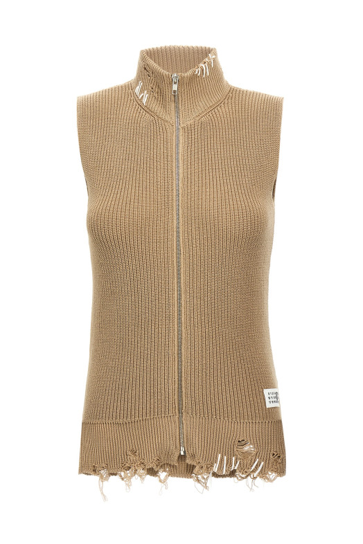 Destroyed vest Beige Destroyed vest Beige