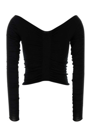 Black stretch cupro blend top ALEXANDER WANG (1KC1251094) Black stretch cupro blend top ALEXANDER WANG (1KC1251094)