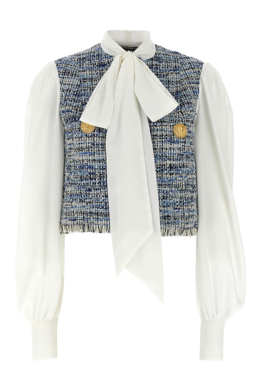 Твидовая рубашка Многоцветный BALMAIN EF1SD211MG25SOF