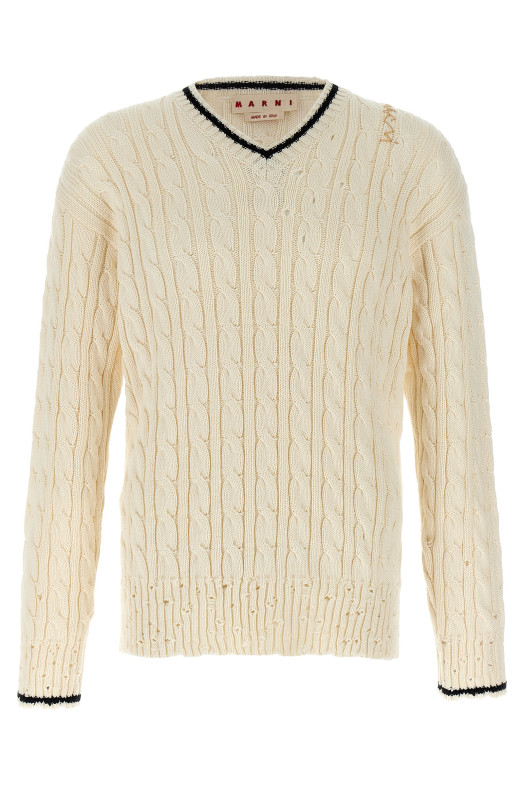 'V' neckline sweater White 'V' neckline sweater White