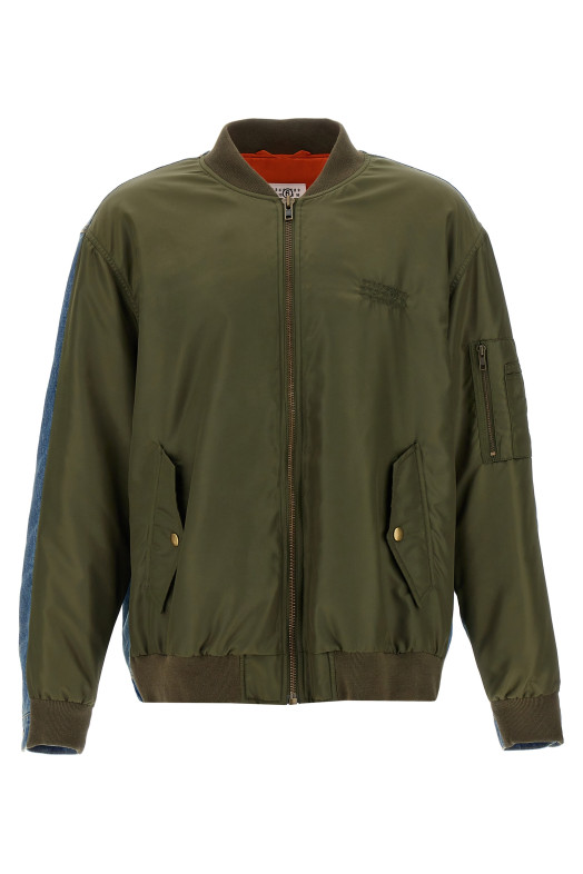 Біматеріальна куртка-бомбер Різнобарвна MM6 MAISON MARGIELA SH0AM0044MTN038961 Біматеріальна куртка-бомбер Різнобарвна MM6 MAISON MARGIELA SH0AM0044MTN038961