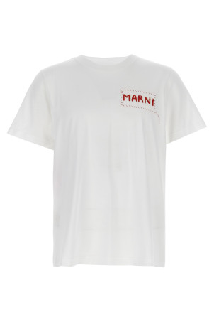 Футболка з логотипом Біла MARNI HUMU0198X0UTC44600W01 Футболка з логотипом Біла MARNI HUMU0198X0UTC44600W01