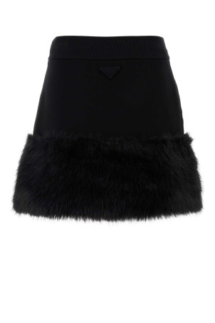 Чорна міні-спідниця з бавовняної суміші Чорна PRADA (131106SOOO16BD) Чорна міні-спідниця з бавовняної суміші Чорна PRADA (131106SOOO16BD)