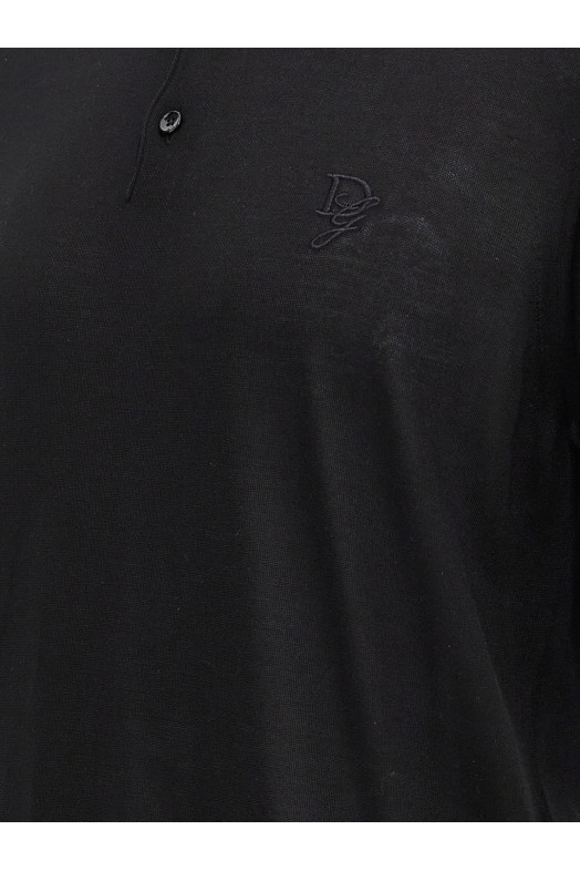 Трикотажна сорочка поло Чорна DOLCE & GABBANA GXZ02ZJBSK3N0000 Трикотажна сорочка поло Чорна DOLCE & GABBANA GXZ02ZJBSK3N0000