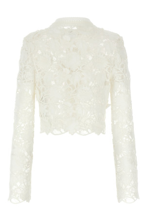 Кардиган з тюлю з макраме Білий ERMANNO SCERVINO D465N336UZG14300 Кардиган з тюлю з макраме Білий ERMANNO SCERVINO D465N336UZG14300