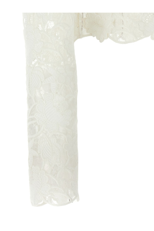 Кардиган з тюлю з макраме Білий ERMANNO SCERVINO D465N336UZG14300 Кардиган з тюлю з макраме Білий ERMANNO SCERVINO D465N336UZG14300