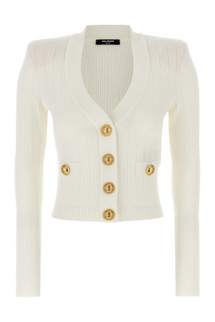Кардиган на пуговицах с логотипом Белый BALMAIN DF1KL007KB070FA Кардиган на пуговицах с логотипом Белый BALMAIN DF1KL007KB070FA