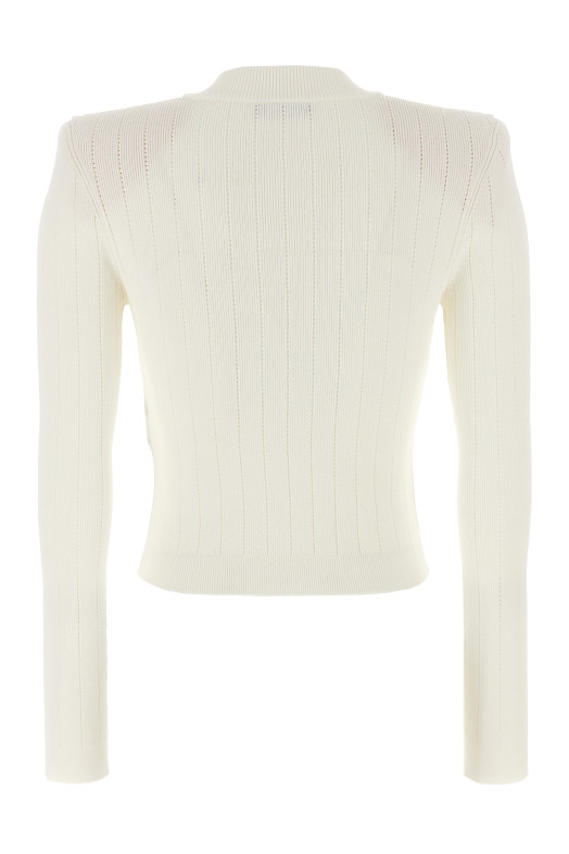 Кардиган на ґудзиках з логотипом Білий BALMAIN DF1KL007KB070FA Кардиган на ґудзиках з логотипом Білий BALMAIN DF1KL007KB070FA