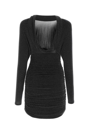 Чорна міні-сукня з нейлонової суміші Чорна SAINT LAURENT (718610Y37CQ) Чорна міні-сукня з нейлонової суміші Чорна SAINT LAURENT (718610Y37CQ)